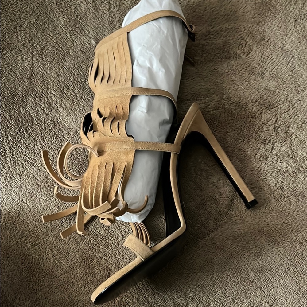 Elegant Tan High Heel Sandals